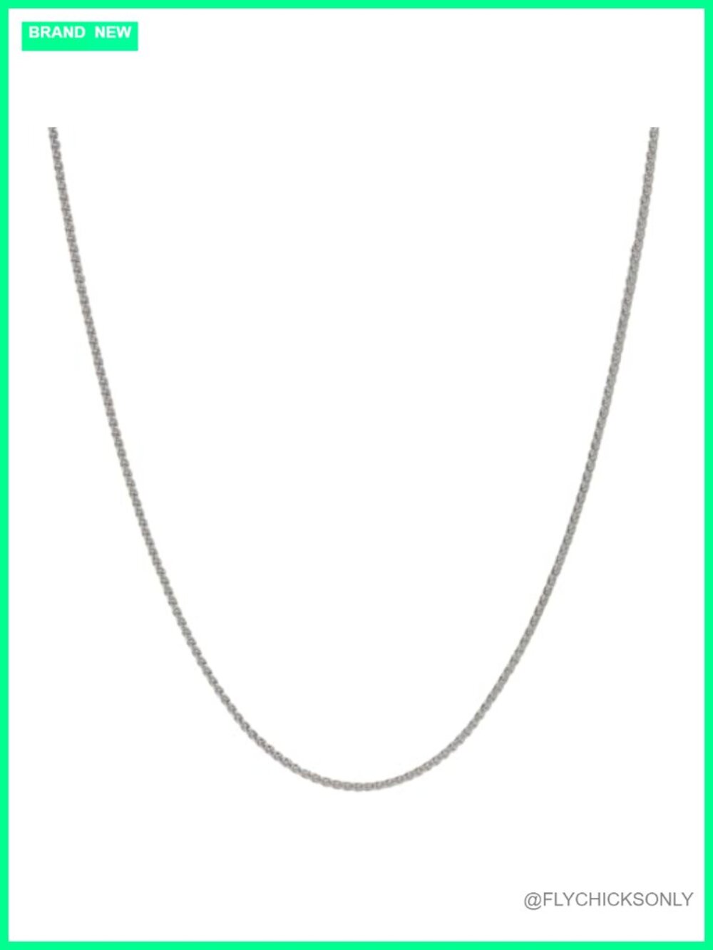 18K Gold Plated 2MM Palm Link Chain Necklace 20 Inch Lobster Clasp